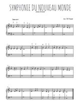 Téléchargez l'arrangement pour piano de la partition de Symphonie du nouveau monde, largo en PDF, niveau facile